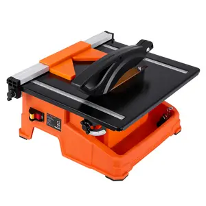 7 Inch Wet Tile Saw with Built-in Water Reservoir, 6500 RPM Pure Copper Motor, 0-45° Adjustable Bevel Cuts, Portable Electric Tile Cutter, Ideal for Cutting Ceramic, Porcelain and Stone, Professional Wet Cutting Tool