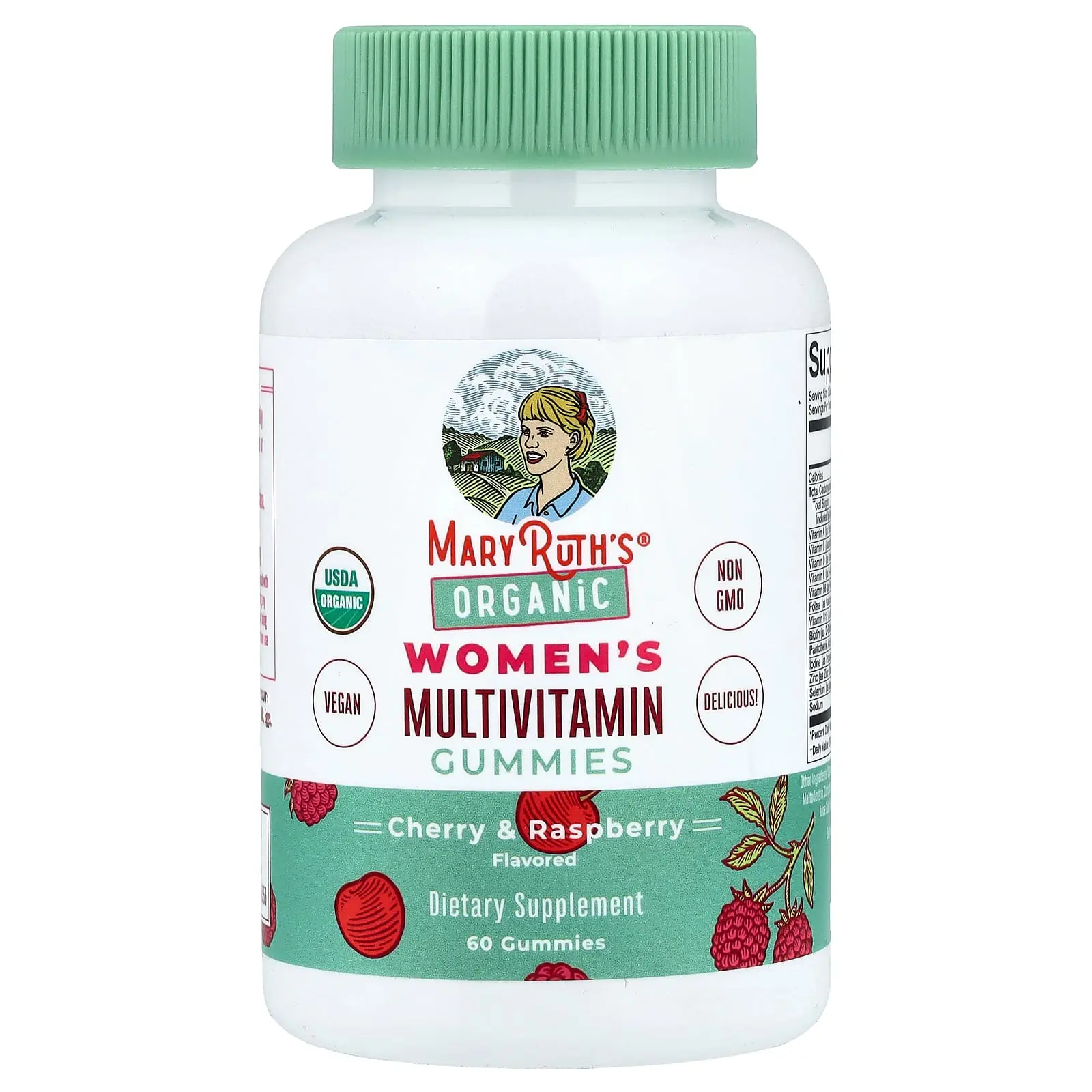 MaryRuth's Organic Women's Multivitamin Gummies, Cherry & Raspberry, 60 Gummies