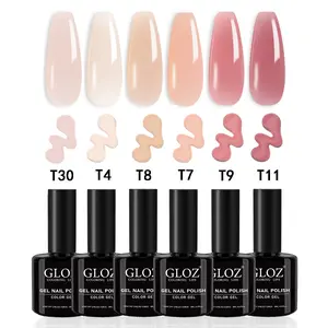 GLOZ 6-Color Soak-Off Gel Nail Polish Set, Professional Manicure Kit Perfect for Salon Use, Home DIY Nail Art, and Manicure Beginners, Cosmetic
