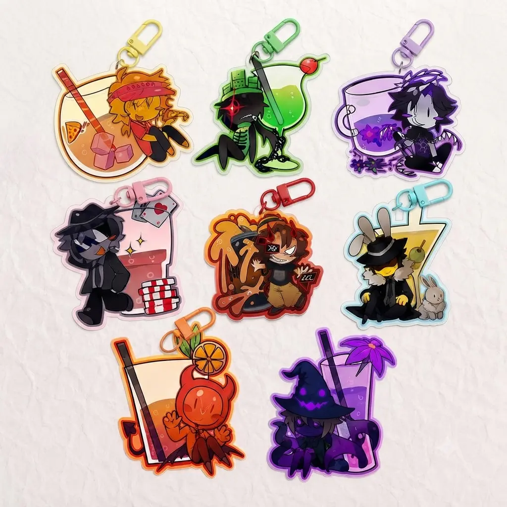 ROBLOX Forsaken Drink Keychain - Azure, C00lkidd, Mafioso, 007n7, Chance, Two Time, 1x1x1x1, Elliot Acrylic Charms - Cute, Durable