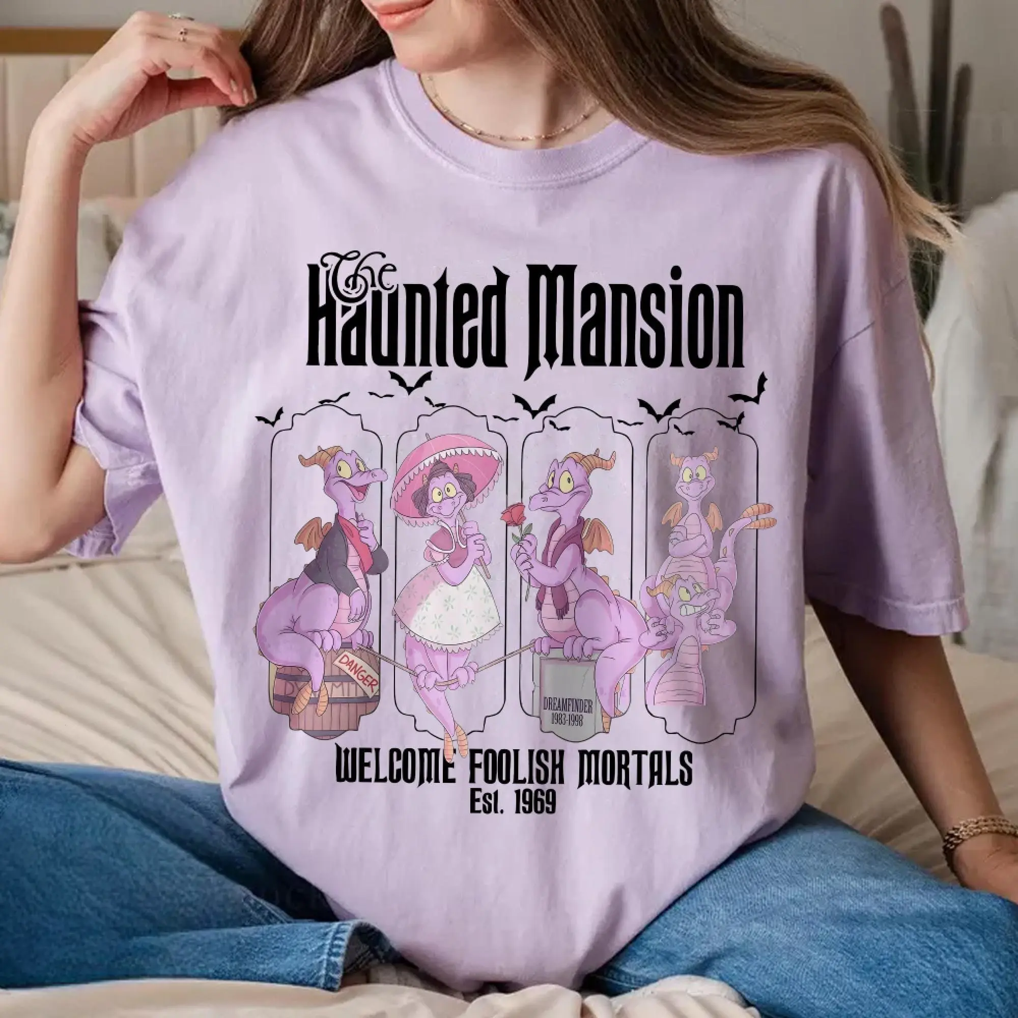WDW Retro Haunted Mansion Figment Shirt, Disneylan Figment One Little Spark Tee, Epcot Halloween Matching Shirt, Mickey's Not So Scary Party Shirt