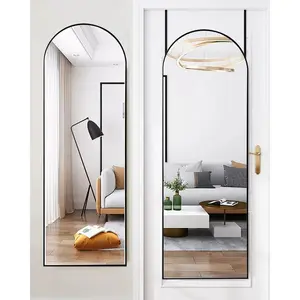 50"x16" Black Full Length Mirror - Door Hanging Mirror, Over The Door Mirror for Bathroom, Bedroom, Living Room & Locker Room