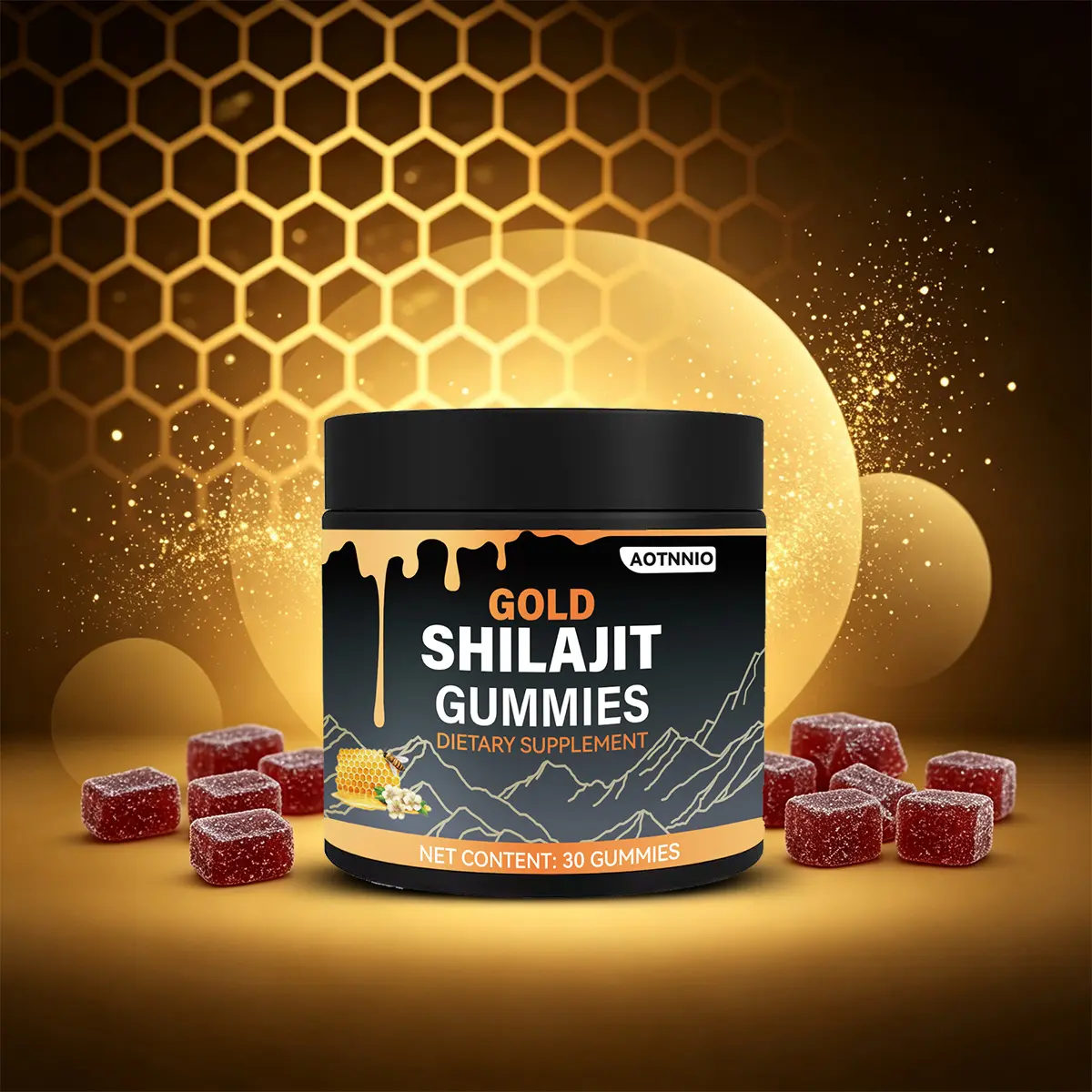 Organic Manuka Honey Shilajit Gummies | Energy & Stamina Support for Sports & Fitness | Vegan | 30 Count