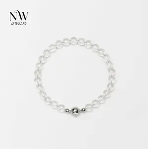 NutsWinner · Natural Clear Quartz Bracelet Original Design Minimalist Luxurious Sleek
