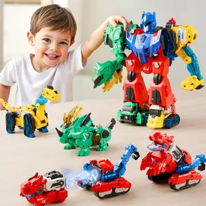 Fall Deals For You Magnetic Dinosaur Transformer Car Toy, 6-in-1 Magnetic Cars That Transform into Flying Dragon and Unicorn, Automatic Collision Transforming Toy, Toddler Robot Construction Vehicles Set Fun STEM Toy Birthday Gift for Boys & Girls