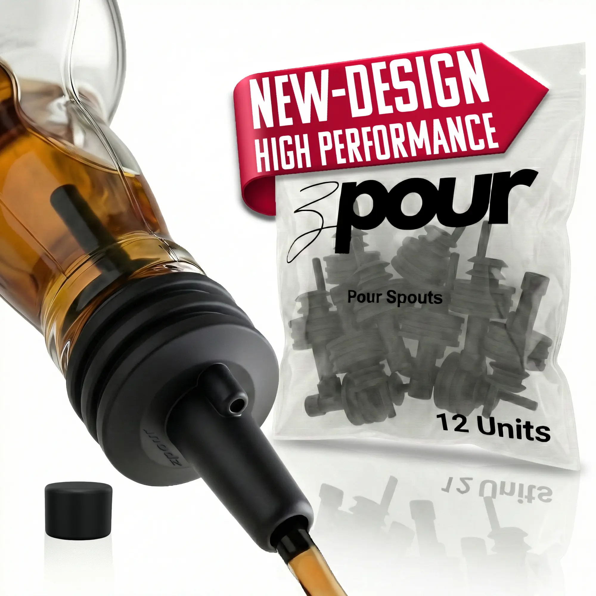 ZPOUR Speed Flow™ – Fast Liquor Pour Spouts | 12 Pack Bar Bottle Pourers