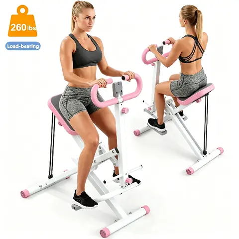 Dufominc Row+Squat 2-in-1 V-Squat Rowing Machine & Glute Trainer - Steel Frame Foldable Home Fitness Equipment, Max 260lbs Capacity, Digital Display, Adjustable Seat, Workout Bands, Wide Pivoting Pedals, Low-Noise