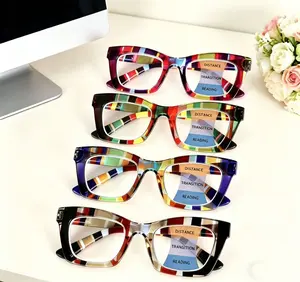 4 pairs of blue light reading glasses, unisex, stylish reading glasses with spring hinges, suitable for home and travel, Mother’s Day gift, progressive multi‑focus glasses, modern eyewear