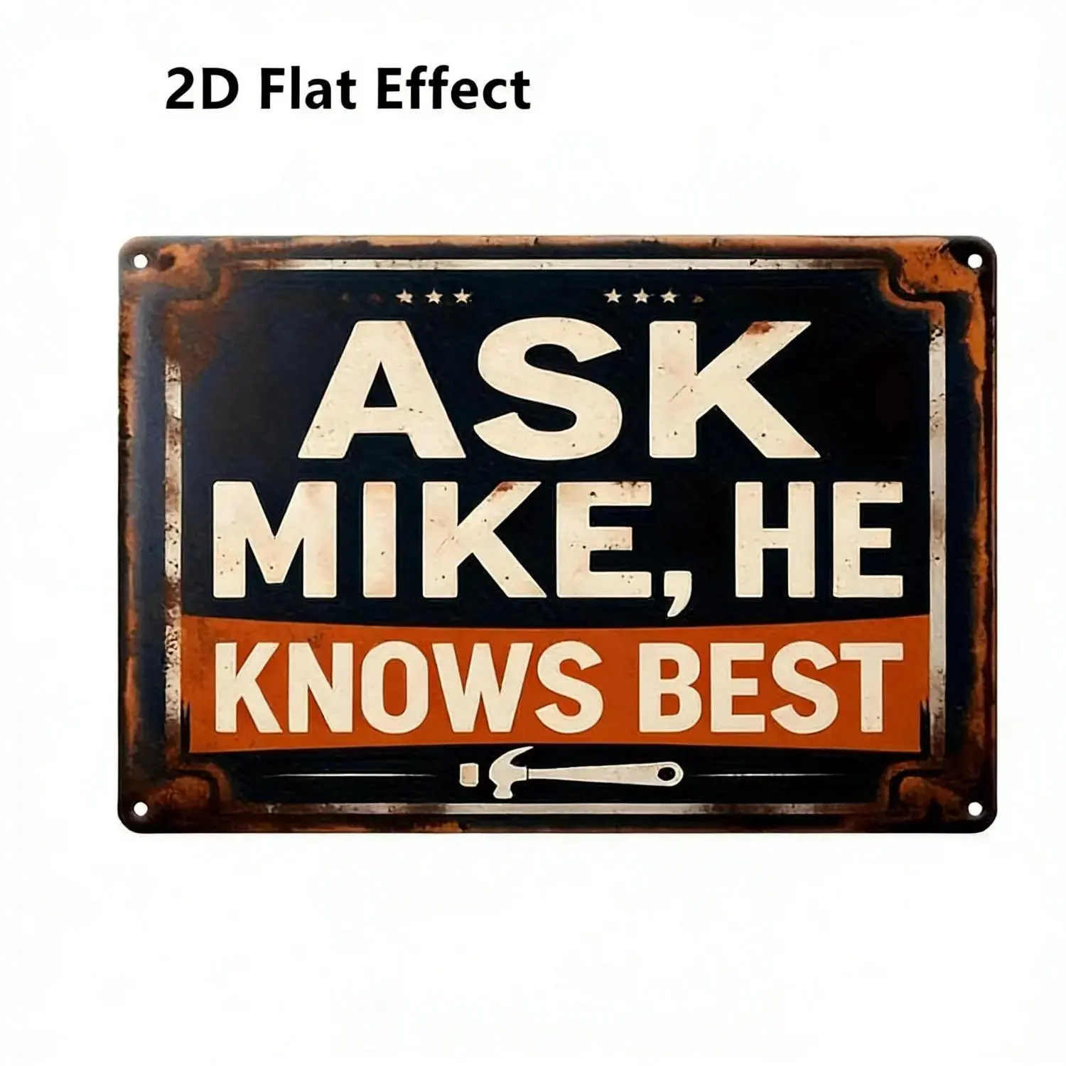 Retro Metal Mike Sign, 8x12in Rigid PVC Funny Wall Art with Vibrant Finish, Vintage Home Decor for Home & Restaurant