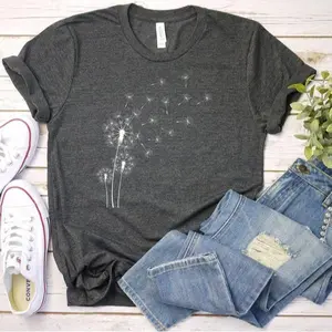 Dandelion Shirt, Women's Inspirational Flower Tee, Dandelion Graphic Gift For Women
