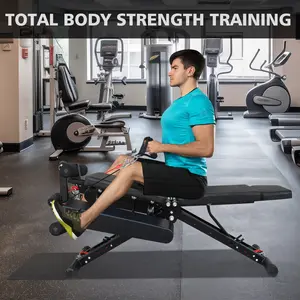 Multifunctional fitness chair, adjustable strength training bench suitable for full-body workouts, home gym weightlifting chair with quick folding feature