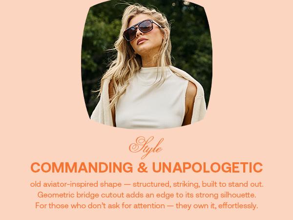 SOJOS Retro Thick Polarized Aviator Sunglasses for Women Bold Square Pilot Shades