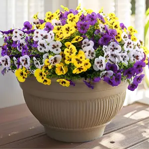 12 Bundles Artificial UV-Resistant Daisies, Silk-Like Daisy Flowers, Outdoor Planters, Porch, Garden, Balcony, Window Sill Decor, Mixed Colors, Artificial Flower Arrangements, Artificial Pansy Flower