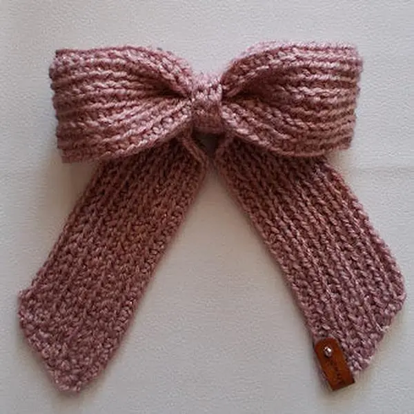 Sparkle Crochet Hair Bow  Handmade Soft Acrylic with Elastic Tie