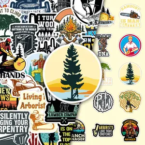 50 Outdoor Forestry Personality Creative Trendy Cool Design Sense Decoration DIY Hand Account Phone Case Material Stickers Cellphone