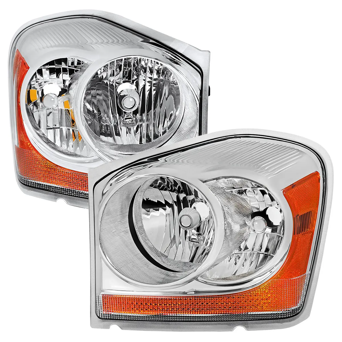 2004-2006 Dodge Durango Factory Style Headlights (Chrome Housing/Clear Lens)