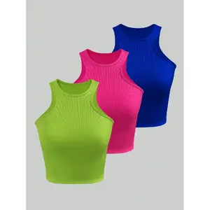 Ciel Fashion Women Solid Color Sleeveless Athletic Tank Top, Fashionable For Summer