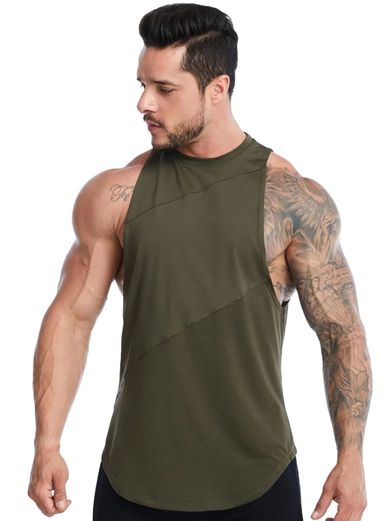 Men's Plain Round Neck Sports Vest, Quick Drying Breathable Loose Tank Top, Mens Clothing, Men's Sportswear for Indoor Outdoor Running, Gym Clothes