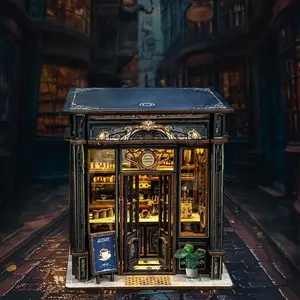 DIY Crystal Café Book Nook Kit Creative 3D Architectural Model for Home Decor Ornament, Perfect Gift for Birthdays, Christmas and Holidays