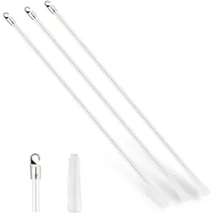 Replacement Blind Wand With Hook - Extension Fiberglass Curtain Pull Wand for Blinds, 3 Pack 17 Inch