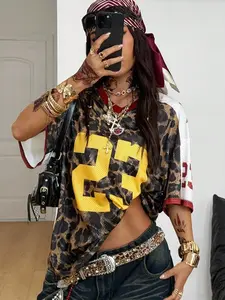 Vintage Leopard 23 Football Jersey | Y2K Streetwear Style, Breathable Mesh Top with New York Print, Perfect for Casual Outfits & TikTok Viral Aesthetic