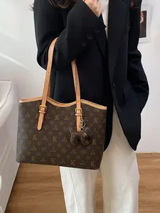 Cross-Border Commute Large Bag 2026 New Floral Pattern, High Capacity Fashionable Shoulder Bag, Elegant Handbag, Trendy Tote Bag for Women