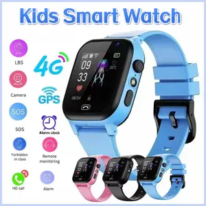 Kids Smart Watch S30 with 4G GPS, SOS, Camera, Alarm Clock, and HD Call for IOS & Android - Blue - Wearable Screen Charging