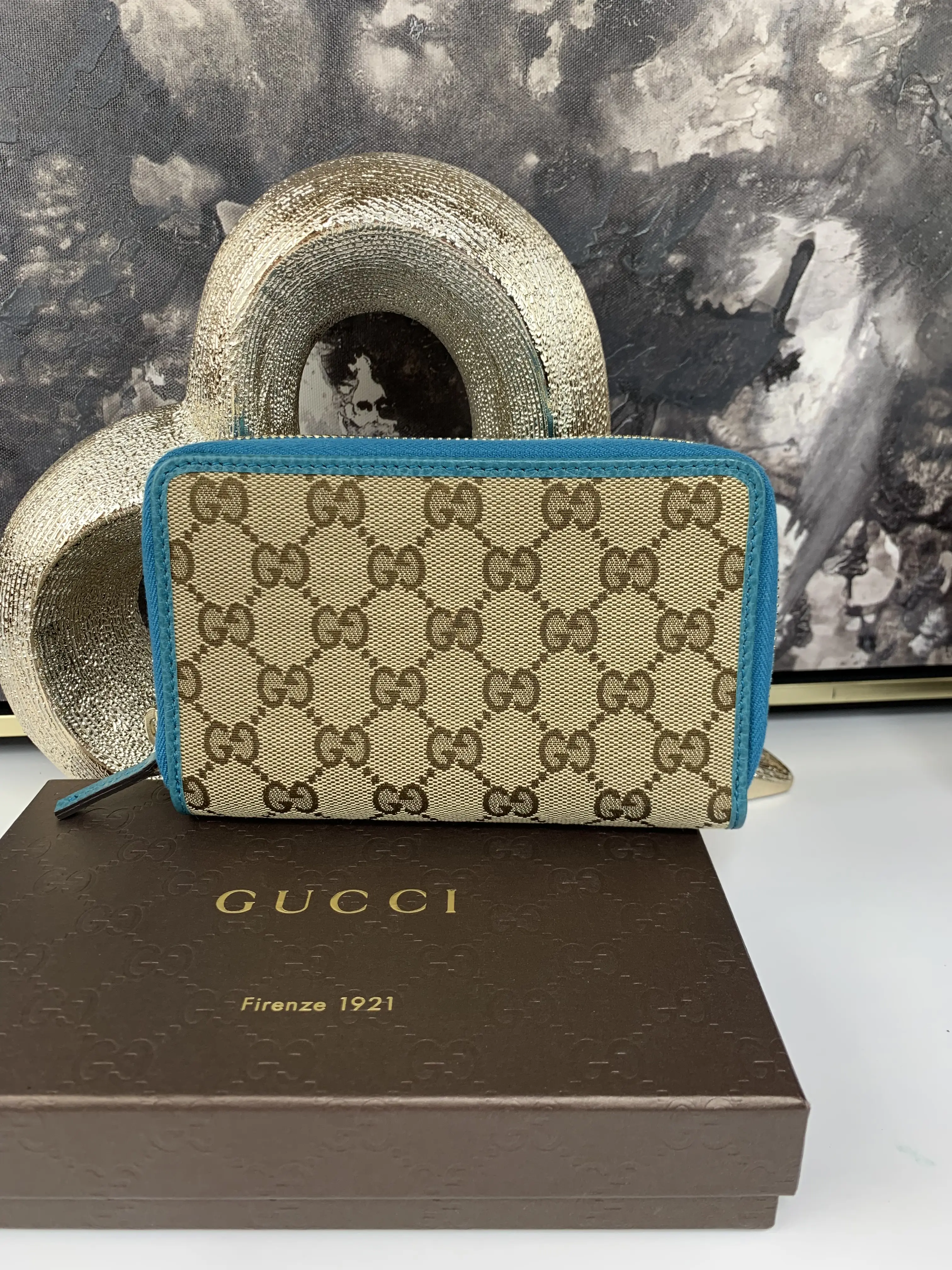 Pre-owned GUCCI canvas Small Leather Goods Organizer Wallet Small Leather Goods