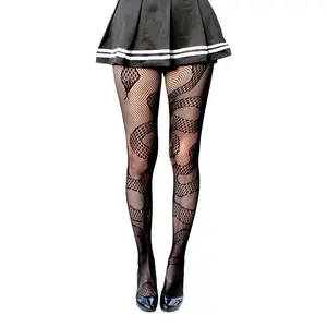 Snake Pattern Fishnet Tights, Gothic Grunge Punk Emo Witchcore Aesthetic, Plus Size Friendly