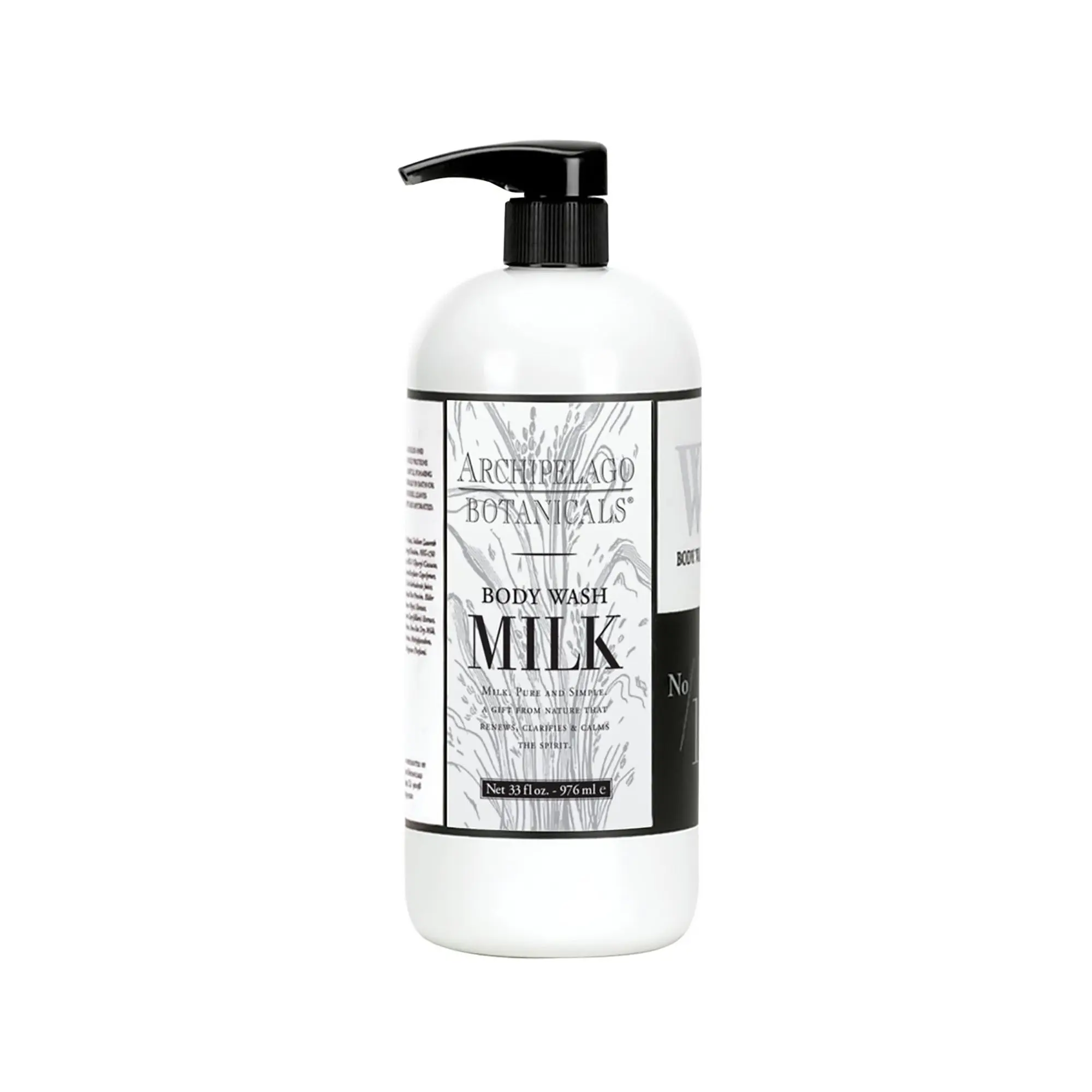 Archipelago Botanicals Milk Body Wash - 33oz, Gentle Foaming Cleanser with Coconut & Rice, Hydrating & Exfoliating Formula for Dry Skin