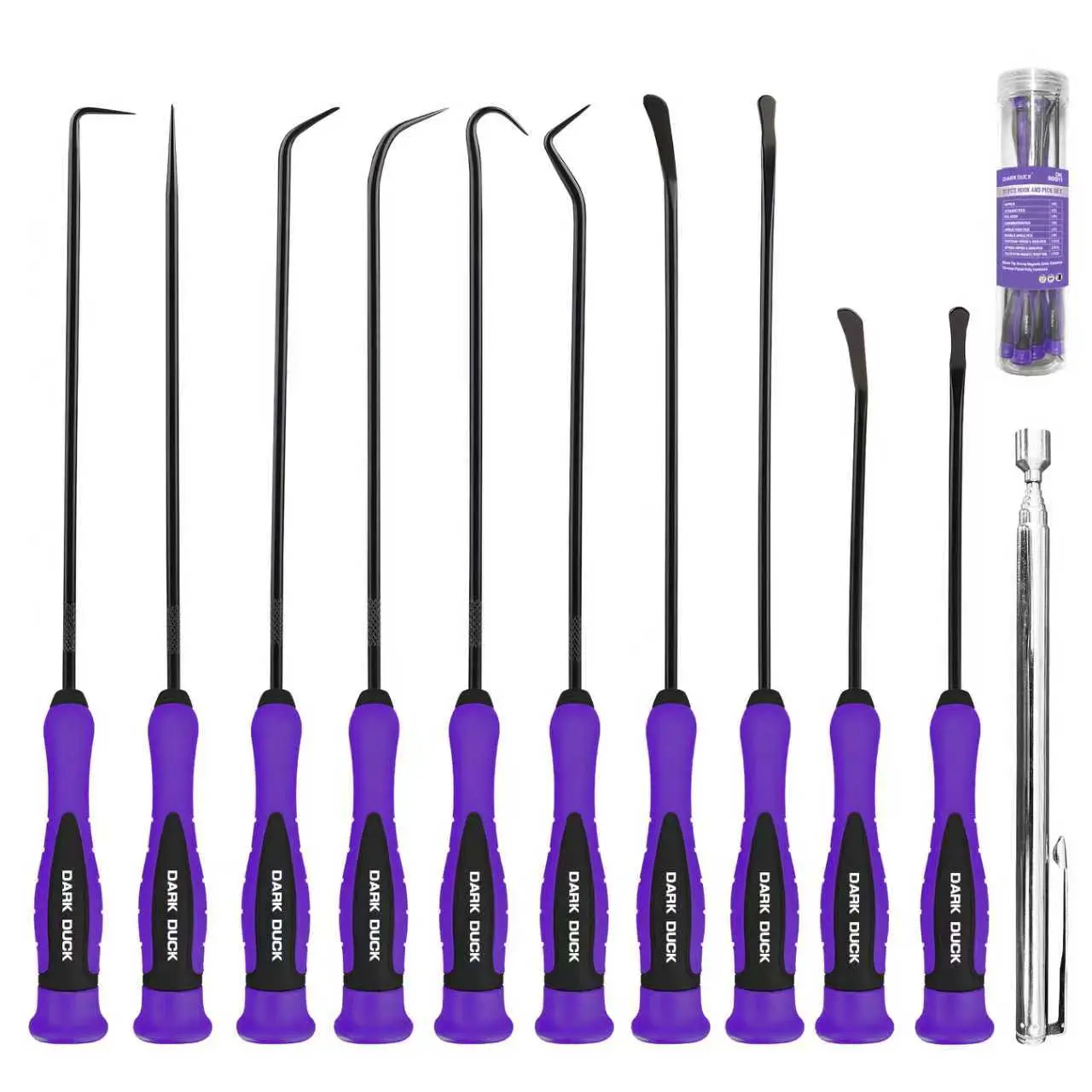 11-Piece Automotive Hook and Pick Tool Set – Long & Mini Precision Remover Kit for O-Rings, Seals & Gaskets | Essential Mechanic Tools for Car Repair & Maintenance