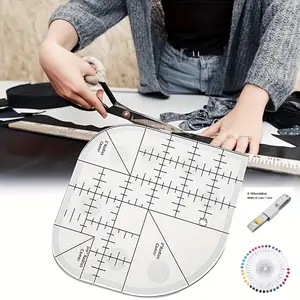 Sewing Auxiliary Tool Accessories Acrylic Corner Knife -1 Precision Sewing Quilt Ruler, Dly Sewing Template Tool, White