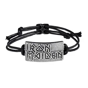 Pewter Iron Maiden Bracelet Rock Jewelry