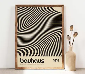 Bauhaus Printable Exhibition Poster, Geometric Print, Mid Century Modern Prints, Minimalist Wall Art Poster, Retro Art Print Poster