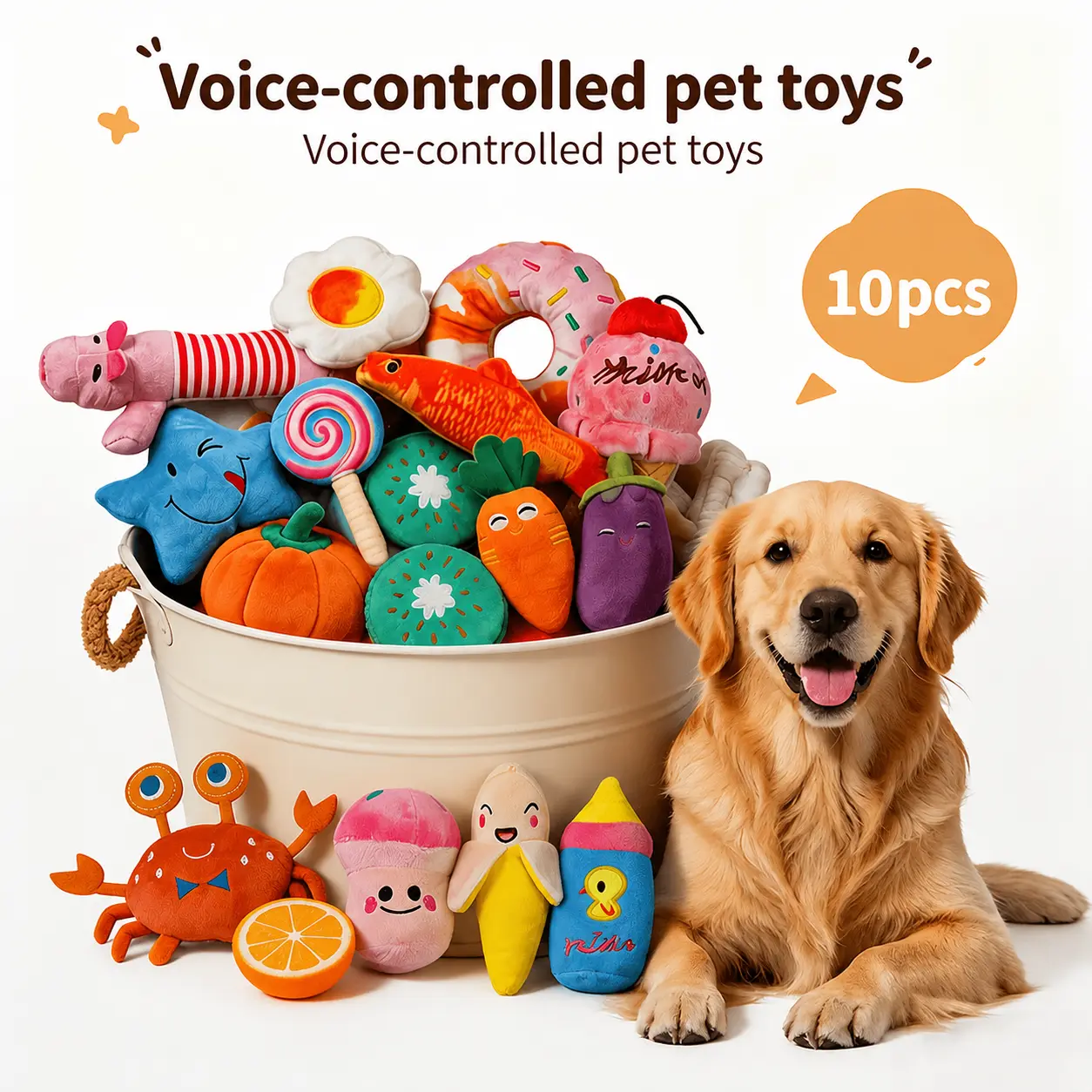 Random 10-Pack Puppy Toys Set, Dog Chew Toys, Squeaky Toys & Teething Toys for Puppies, Interactive Pet Toy Bundle for Small to Medium Dogs, Kittens, and Adult Cats