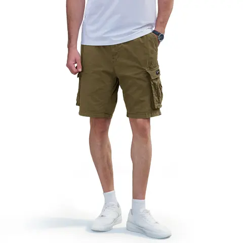 MAGCOMSEN Men's Cotton Blend Spandex Cargo Shorts - Menswear, Mid Waist, Adjustable Elastic Drawstring Waistband, 6-Pocket Storage, Active Casual Pockets, Baggy Jorts, Above the Knee, Cool, Casual Outdoor Workday & Beach Activewear