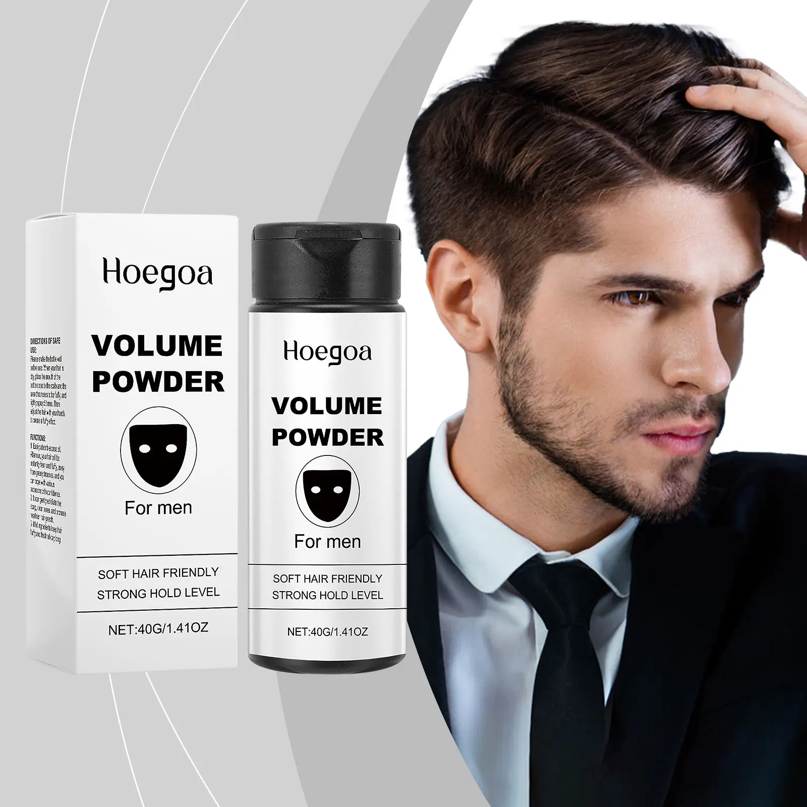 Hoegoa Scalp-Caring Volumizing Hair Powder - No-Rinse, Oil Control, Long-Lasting Hold, Pore Exfoliating, Hair Texture Improving, Refreshing, Safe Ingredients (Modified Corn Starch) for Dates, Busy Lives