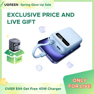 [LIVE ONLY]UGREEN Portable Charger, Smallest 20W 20000mAh USB C Power Bank Fast Charging, PD 3.0 LED Display Phone Battery Pack Compatible with iPhone 17 16 15 14 Pro Samsung S24 iPad etc