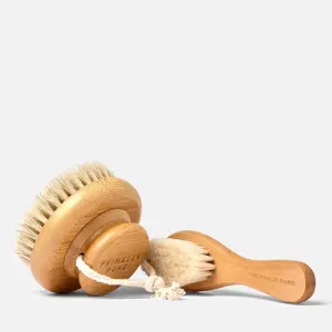 Primally Pure Dry Brush Duo - Natural Wood Finish, Soft Bristles, Smooth and Durable Design Bamboo Set