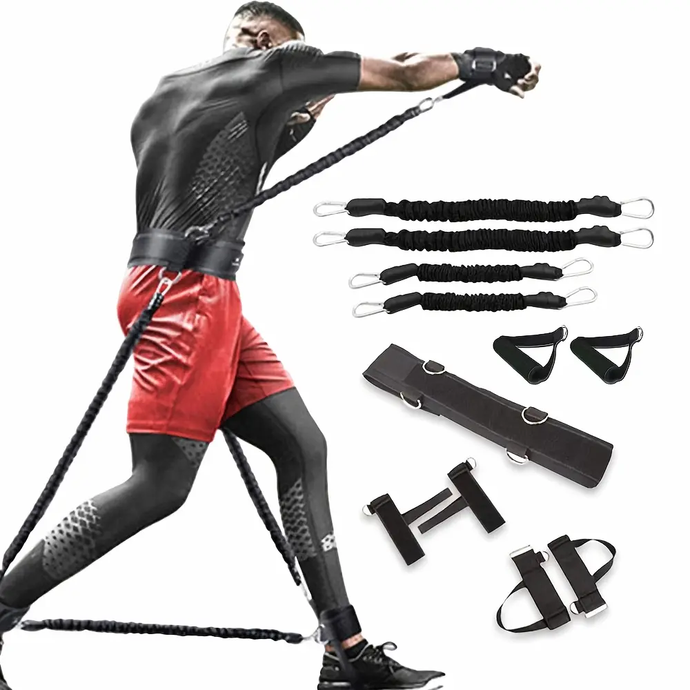12pcs Resistance Boxing Training Set. MMA Boxing Resistance Training Strap -150Lb Heavy-Duty Boxing Resistance Strap Set, Suitable for Home Boxing/Taekwondo Training, Boxing Strength Training Equipment, Leg And Arm Training, Full Body Exercise