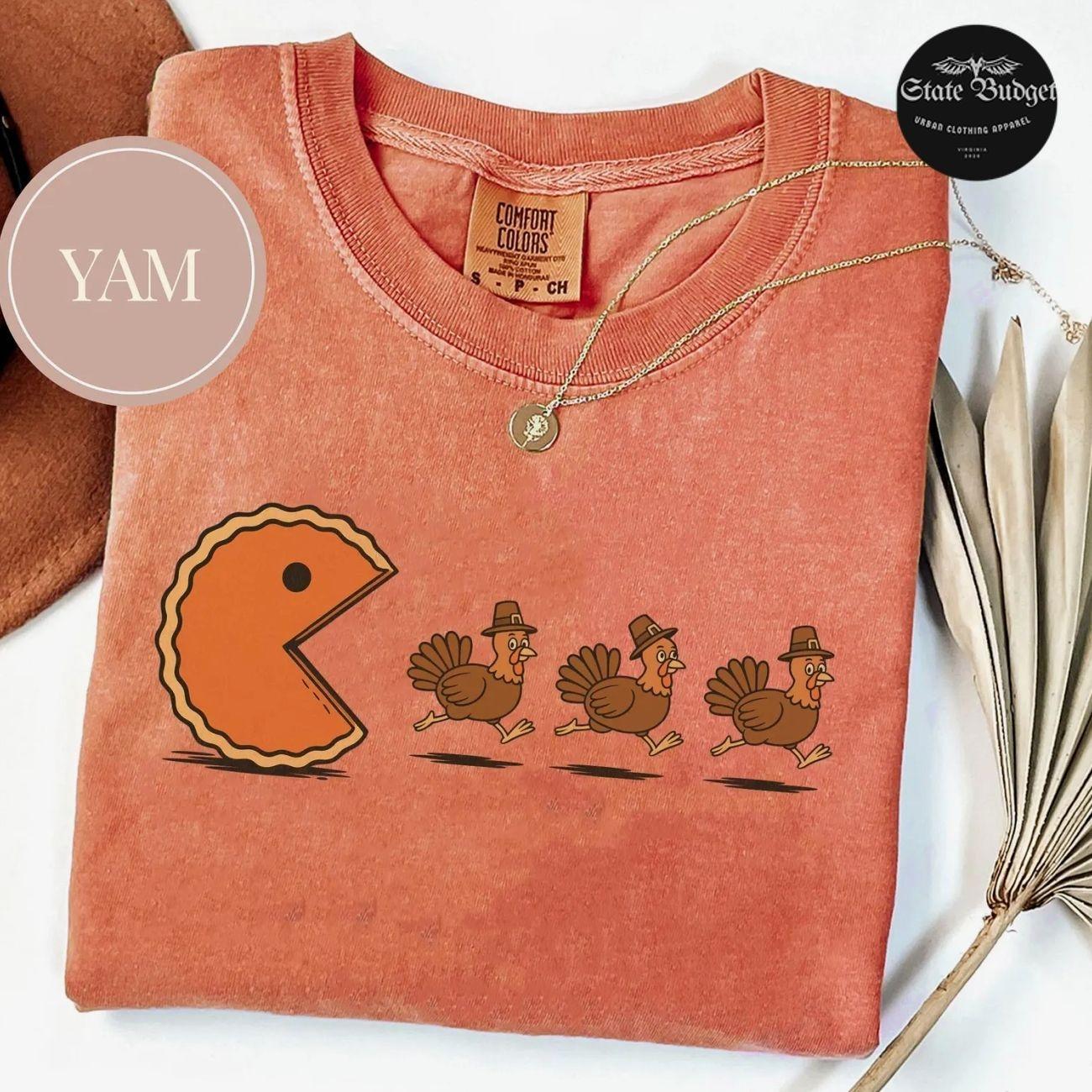 Comfort Colors Retro Thanksgiving Pumpkin Pie Shirt, Funny Thanksgiving Turkey Shirt, Pumpkin Season Shirt, Fall Vibes Shirt, Turkey Day Comfort Colors Shirt Unisex Womenswear Graphic Tops 6KI