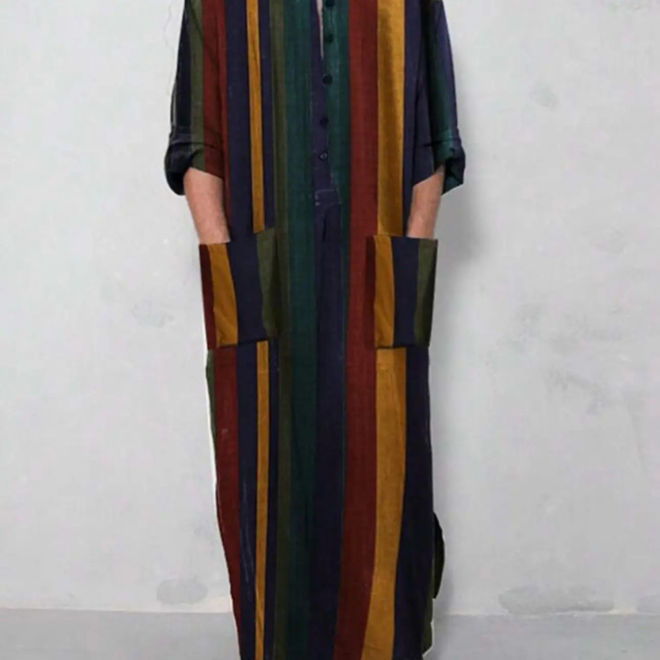 Thobes for Men - Striped Pattern, Short Sleeves, Versatile Style, Ideal for Men's Briefs - Menswear