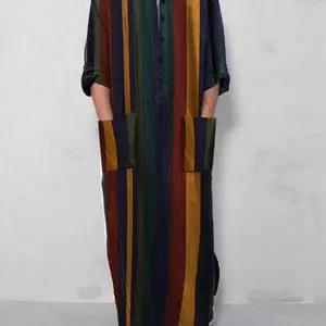 Thobes for Men - Striped Pattern, Short Sleeves, Versatile Style, Ideal for Men's Briefs - Menswear