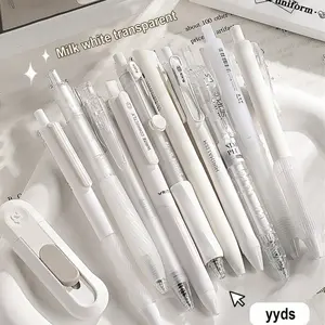 0.5mm Retractable Neutral Pen, 5 Counts/set Smooth Writing Quick Drying Gel Pen, Office Stationery & Supplies for Exam, Office Work & Stationery, Rollerball Pen Set, Retractable Pens