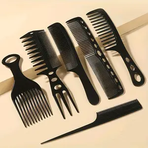5pcs Hair Comb Brush Set for Women Ladies with Mirror Holder Hair Care Massage Paddle Styling Tools for Home Salon Supplies