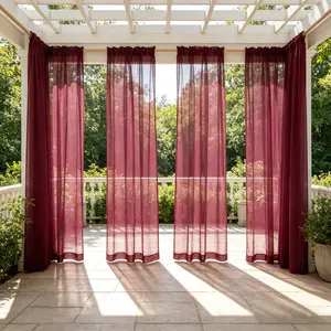 4 Pack Stylish Sheer Window Curtains, breathable design keeps clear sight, easy to install and maintain, perfect for daily home decoration and festive scene matching.
