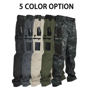 Men's Durable Tactical Cargo Pants, Solid Color Tactical Work Pants, with Multiple Pockets and Zipper Closures, Work Pants with Multi Pockets for Hiking & Outdoor