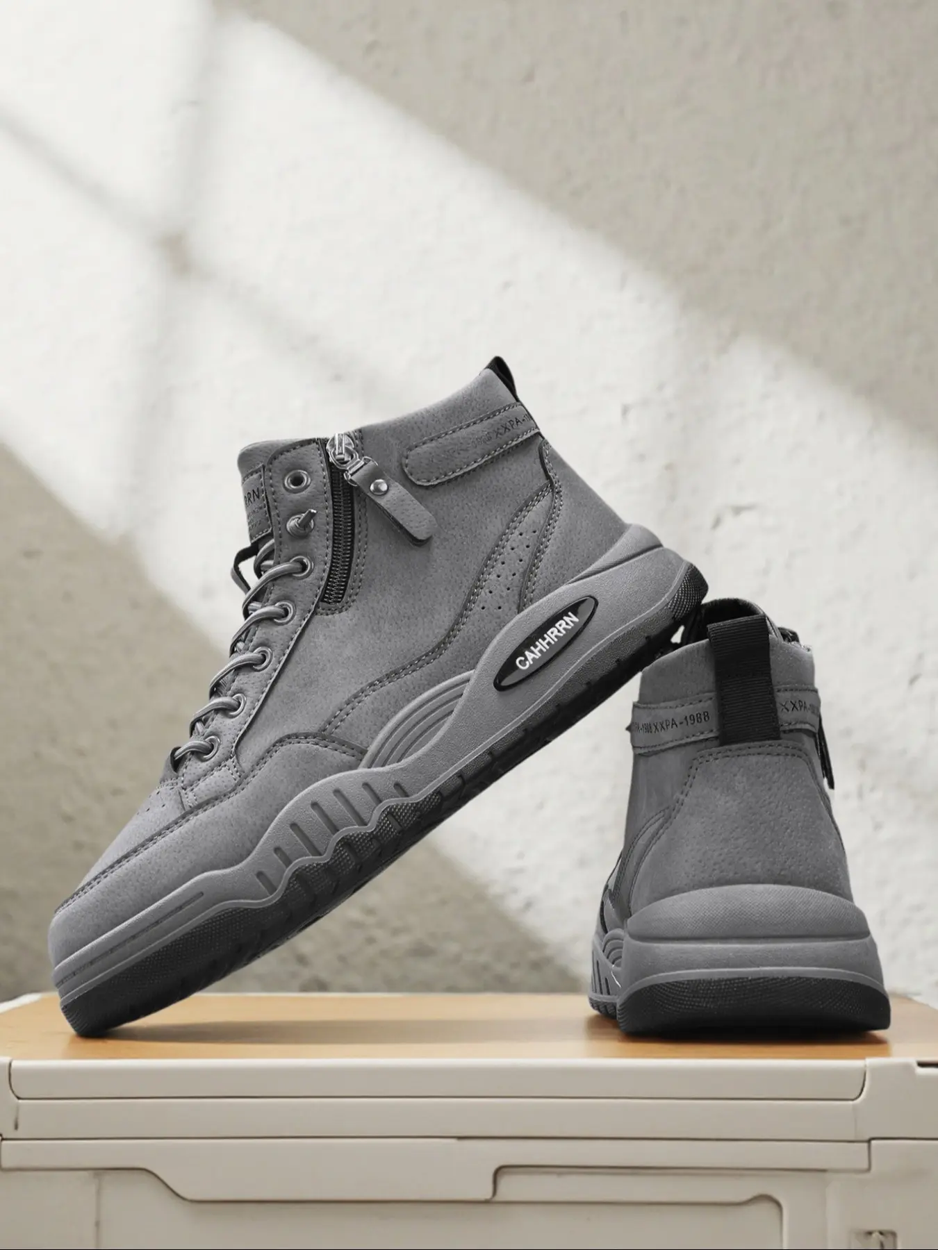 シューズ(男性用) ENCORE ZIP High cut Sneaker New Men's Fall Winter Side Zipper One-Step Comfort Casual Sports