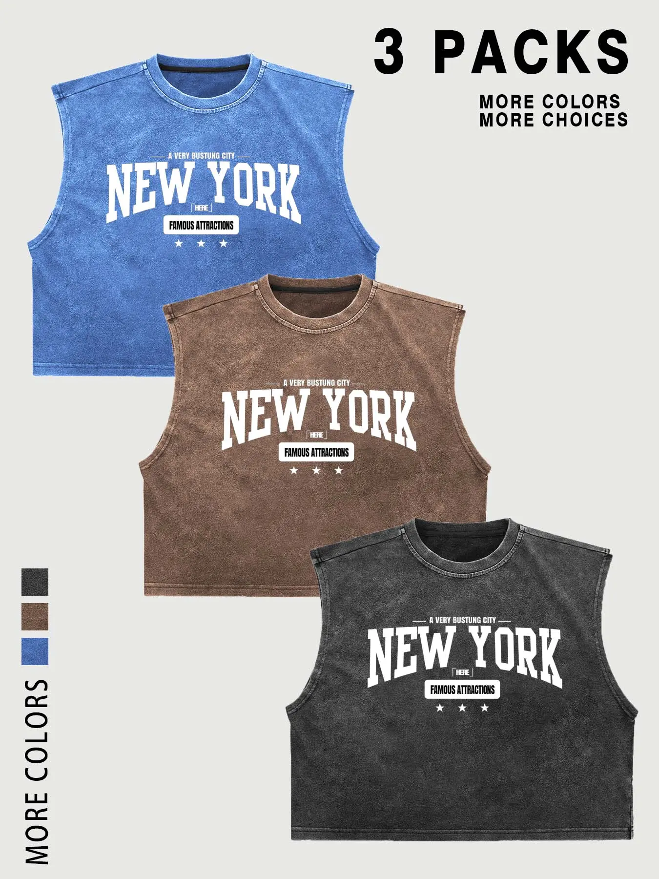 【TDOTW】4-Pack Acid-Wash Sleeveless Tank Tops – Men's Casual Daily & Workout Outfits, Soft Cotton Blend Fabric, Relaxed Fit, 4-Pack Set, Multi-Color Washed Style 【TDOTW】4-Pack Acid-Wash Sleeveless Tank Tops – Men's Casual Daily & Workout Outfits, Soft Cotton Blend Fabric, Relaxed Fit, 4-Pack Set, Multi-Color Washed Style