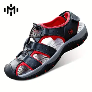 Men's Outdoor Sports Sandals Closed-Toe Lightweight Breathable Quick-Drying Waterproof Summer Casual Hiking with Adjustable Velcro Straps Supportive Arch-Shaped Footbeds